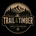A circular outdoor brand logo reading Trail & Timber, with a mountain and pine tree illustration above the words 'Outdoor Body & Gear Mist' and 'Insect & Tick Repellent.' The logo is centered on a solid black background.